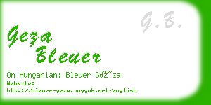 geza bleuer business card